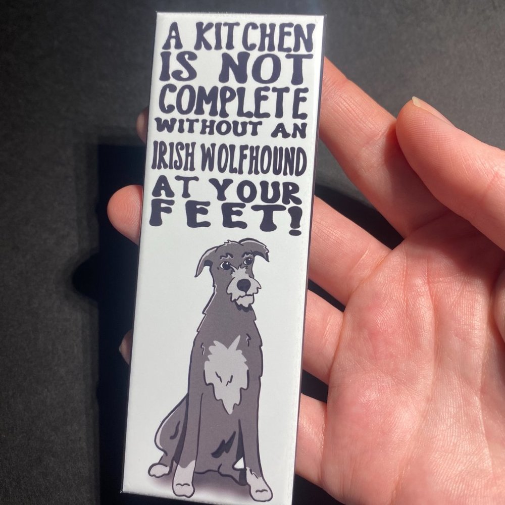 Irish Wolfhound Dog Art Kitchen Magnet Handmade - Picture 4 of 5